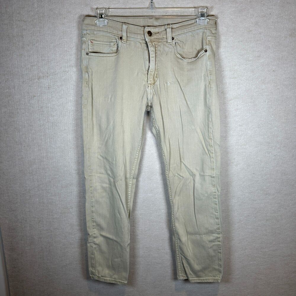 Marine Layer Straight Leg Jeans Men Size 32x30 Light Wash Casual Khaki Cotton